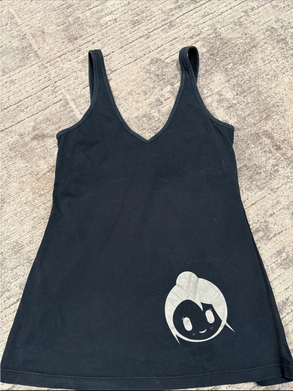 Nike Black V-Neck Tank with Light Gray Graphic
